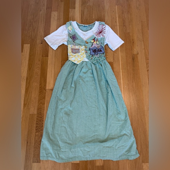 VTG 90s Country Wear Iced Tea Novelty Appliqué Dress Gingham 3D Buttons Size 10 - Picture 3 of 12